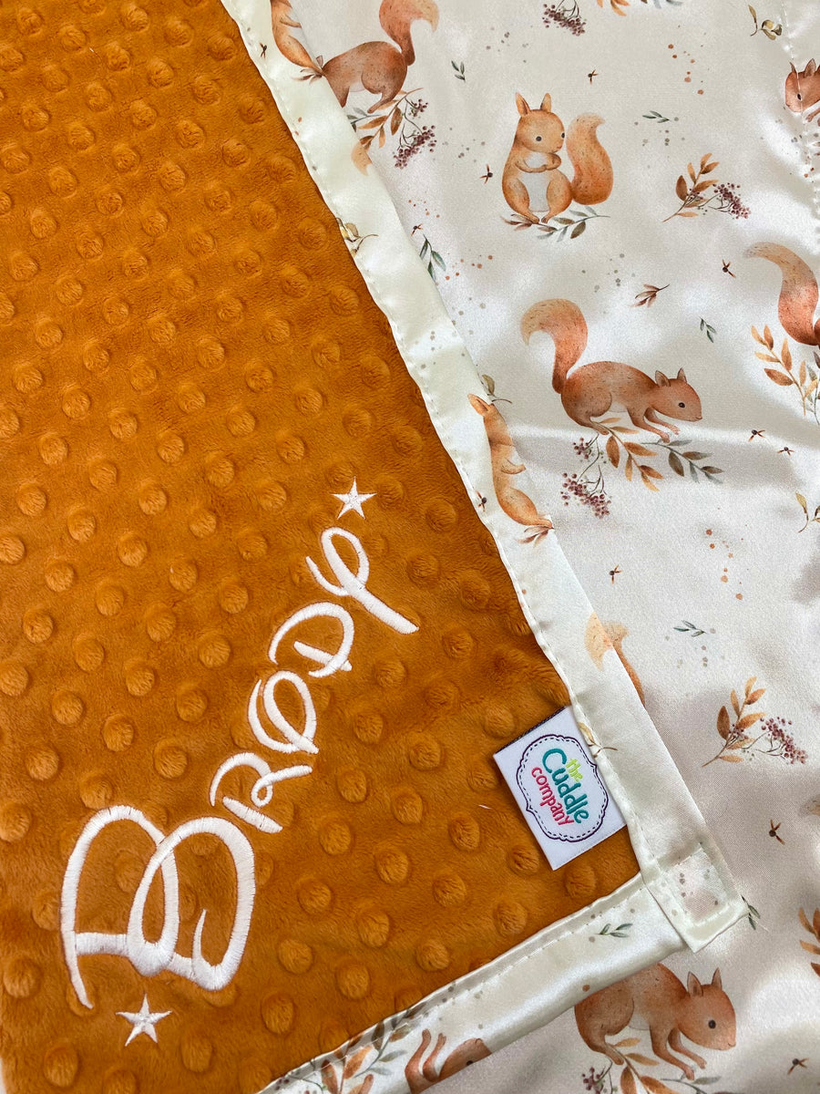 Personalised Hearts Satin Blanket The Cuddle Company