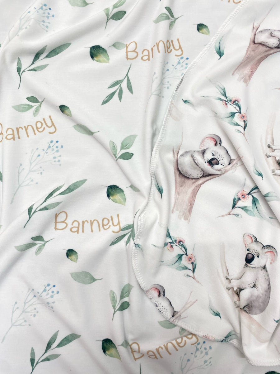 Personalised Koala Swaddle Blanket The Cuddle Company