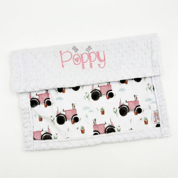 Tractor Pink Blanket