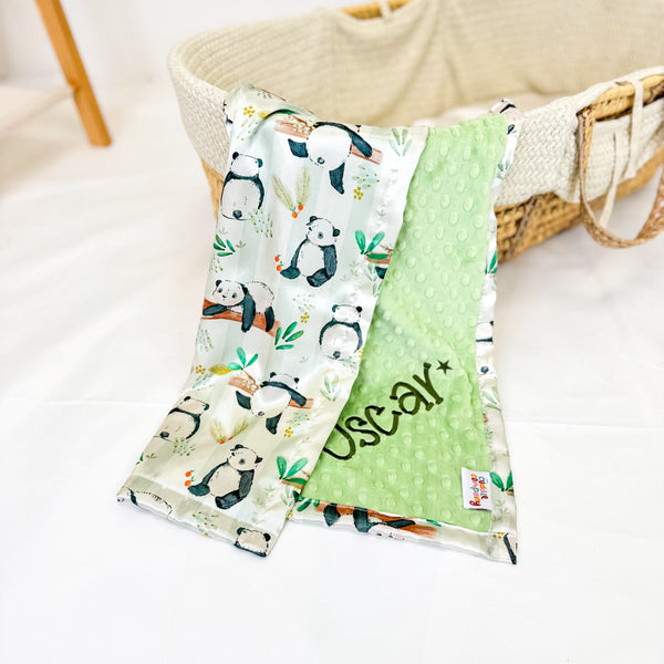 Playful Panda Satin Lovey