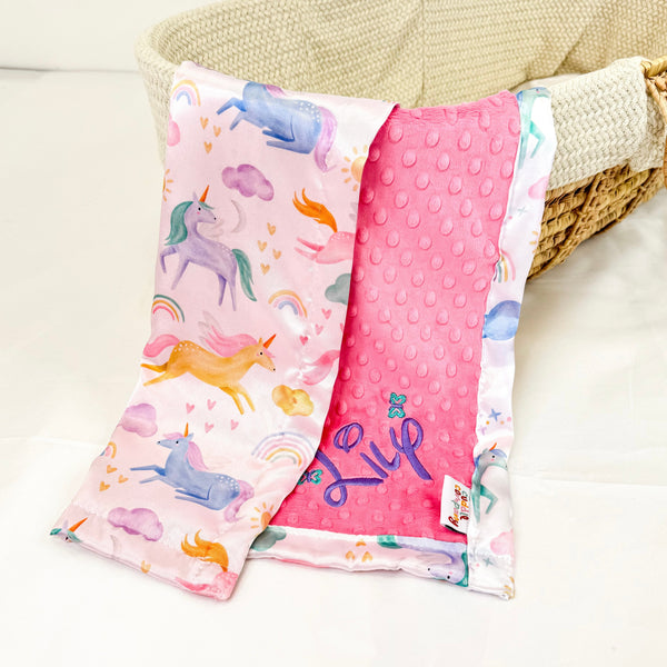 Unicorn Skies Satin Lovey - The Cuddle Company