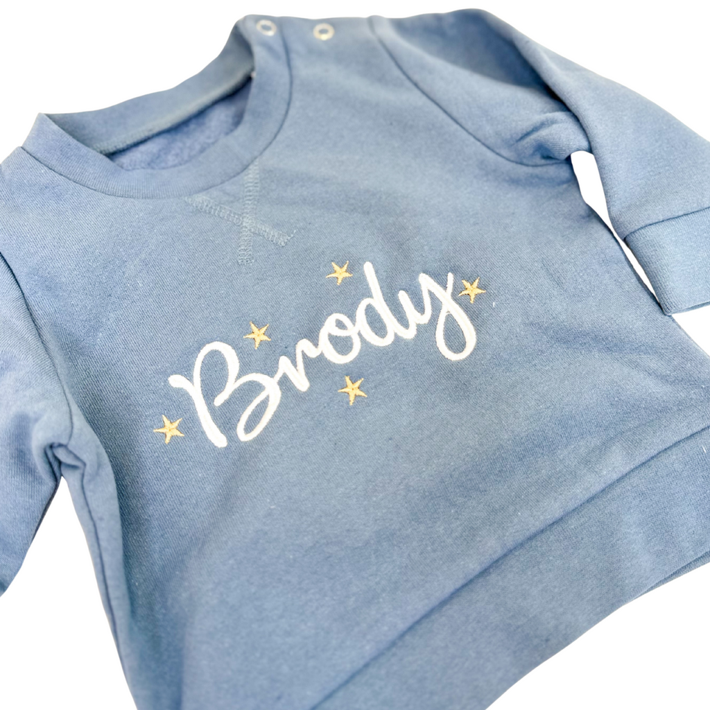 PRE-ORDER Personalised Sweatshirt (Blue) - The Cuddle Company