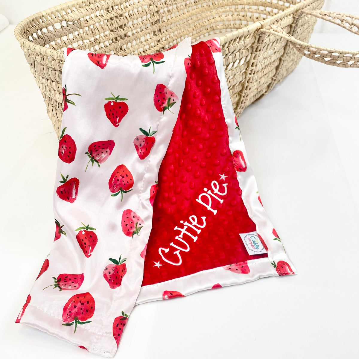 Personalised Hearts Satin Blanket – The Cuddle Company